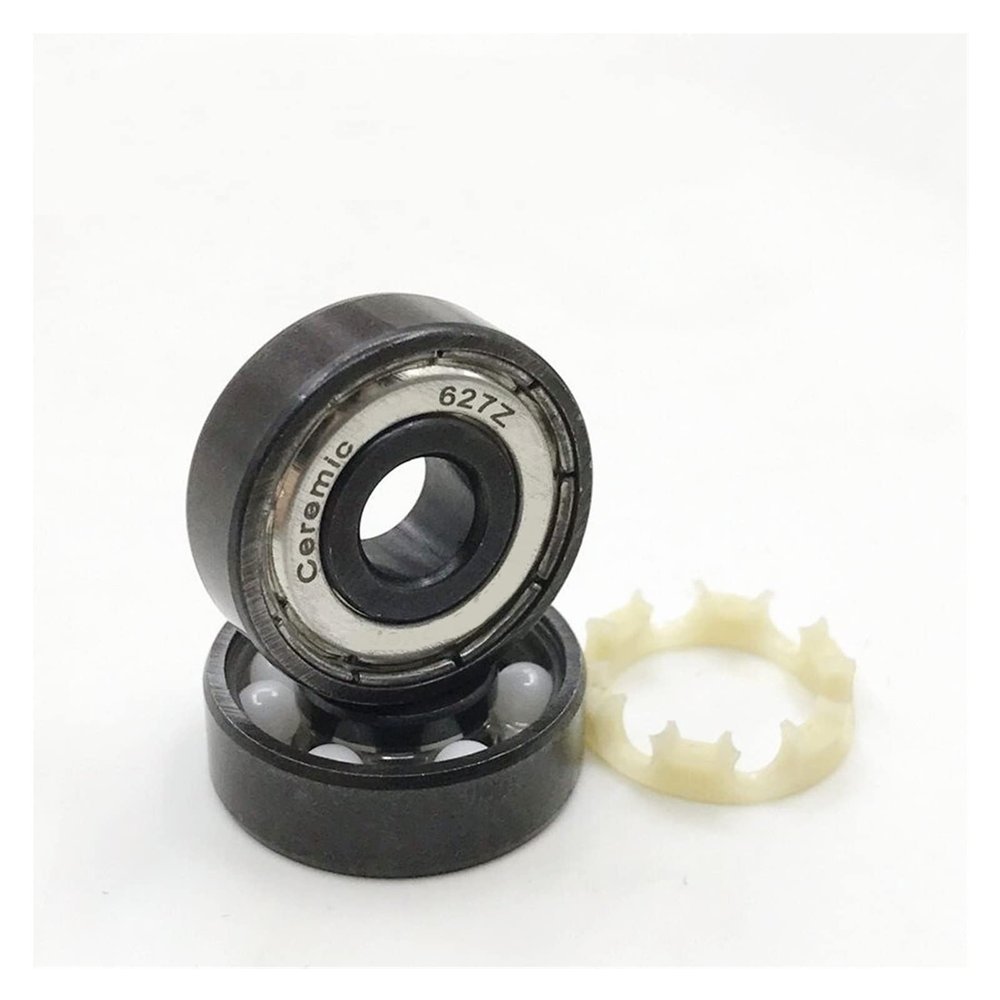 608 Ceramic Hybrid Bearing for Skateboard Longboard Double Rocker Roller Skates Inline Skating Scooter DINGGUANGHE(1pc zro2 6 Ball)