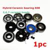 608 Ceramic Hybrid Bearing for Skateboard Longboard Double Rocker Roller Skates Inline Skating Scooter DINGGUANGHE(1pc zro2 6 Ball) view 2