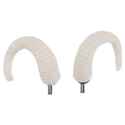Lurrose Sheep Horns Hair Clip, A Pair Devil Horn Hair Pin Halloween Cosplay Costume Hair Barrettes Photography Props (White)