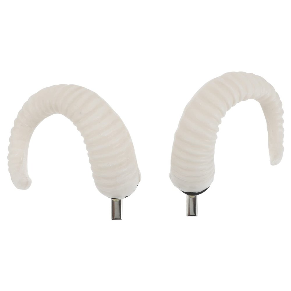 Lurrose Sheep Horns Hair Clip, A Pair Devil Horn Hair Pin Halloween Cosplay Costume Hair Barrettes Photography Props (White)