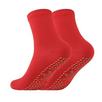 Casual Socks Self Heating Winter Warm Socks for Women and Men Thermal Socks Unisex Ankle Socks (Red, One Size)