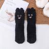Casual Socks Women's Cartoon Animal Coral Fleece Socks Home Floor Socks Winter Warm Socks (Black, One Size) view 2
