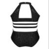 Jowowha Girls Sparkly Sequins Cutout Back Gymnastic Leotards Halter Neck One-Piece Ballet Dance Unitard Top Bodysuit Jumpsuit Black 10 Years view 2