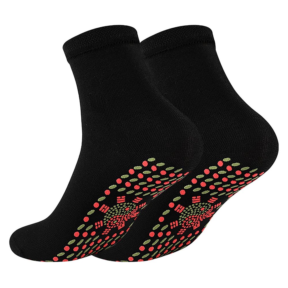 Casual Socks Self Heating Winter Warm Socks for Women and Men Thermal Socks Unisex Ankle Socks (Black, One Size)