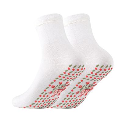 Casual Socks Self Heating Winter Warm Socks for Women and Men Thermal Socks Unisex Ankle Socks (White, One Size)