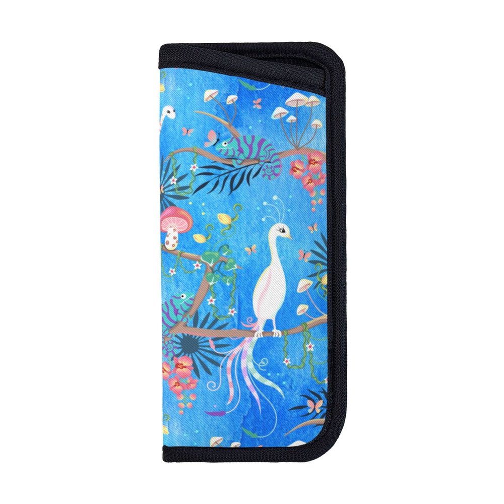 Giinly Tropical Forest Fantasy Blue Glasses Case Eyeglass Sunglass Case Soft Pouch Slim Portable Eyeglasses Sleeve