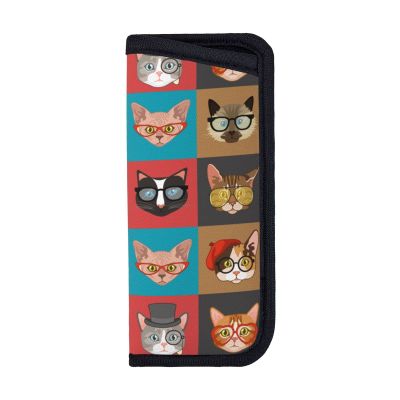 Giinly Cute Cats Glasses Glasses Case Eyeglass Sunglass Case Soft Pouch Slim Portable Eyeglasses Sleeve