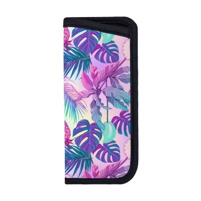 Giinly Tropical Leaves Neon Glasses Case Eyeglass Sunglass Case Soft Pouch Slim Portable Eyeglasses Sleeve