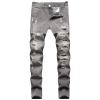 Maiyifu-GJ Men's Straight Leg Ripped Jeans Distressed Slim Fit Hip Hop Denim Jeans Casual Biker Jean Trousers with Hole (Grey,32) view 1