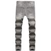Maiyifu-GJ Men's Straight Leg Ripped Jeans Distressed Slim Fit Hip Hop Denim Jeans Casual Biker Jean Trousers with Hole (Grey,32) view 2