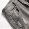 Maiyifu-GJ Men's Straight Leg Ripped Jeans Distressed Slim Fit Hip Hop Denim Jeans Casual Biker Jean Trousers with Hole (Grey,32) view 3