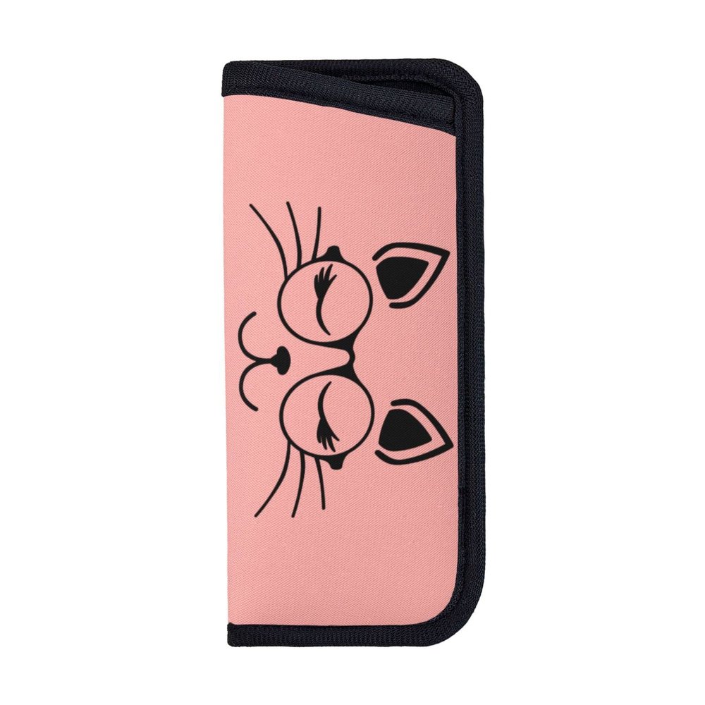 Giinly Cute Cat Face Glasses Case Eyeglass Sunglass Case Soft Pouch Slim Portable Eyeglasses Sleeve