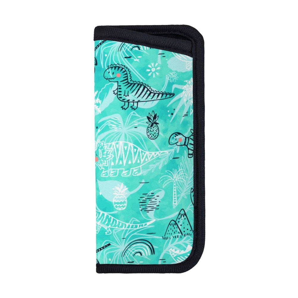 Giinly Dinosaur Forest Green Glasses Case Eyeglass Sunglass Case Soft Pouch Slim Portable Eyeglasses Sleeve