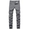 Men's Ripped Distressed Destroyed Jeans Stretch Vintage Hip Hop Jean with Holes Straight Leg Slim Fit Denim Pants (Dark Grey,36) view 1