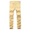 Maiyifu-GJ Men's Ripped Distressed Destroyed Jeans Stretch Vintage Hip Hop Jean with Holes Straight Leg Slim Fit Denim Pants (Khaki,42) view 2