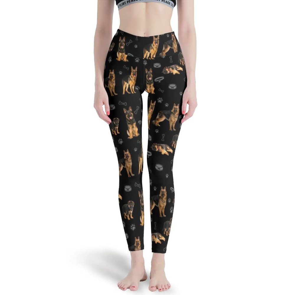 Clubdeer German Shepherd Womens High Waist Yoga Pants Gym Leggings Capris Gifts Multicolor Small