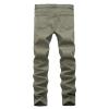Men's Ripped Distressed Destroyed Jeans Stretch Vintage Hip Hop Jean with Holes Straight Leg Slim Fit Denim Pants (Armygreen,38) view 2