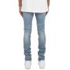 Men's Destroyed Hip Hop Jeans Vintage Distressed Ripped Denim Pencil Pants Skinny Slim Fit Stretch Ripped Jean (Light Blue,38) view 2