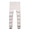 Men's Ripped Distressed Destroyed Jeans Stretch Vintage Hip Hop Jean with Holes Straight Leg Slim Fit Denim Pants (Light Grey,28) view 2
