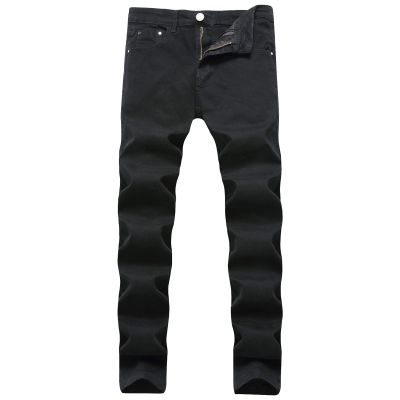 Men's Ripped Distressed Destroyed Jeans Stretch Vintage Hip Hop Jean with Holes Straight Leg Slim Fit Denim Pants (Black,28)