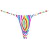 Botmois Men's G-Strings Bikini Underwear Slim Pouch Swim Thong Minimal Coverage Posing Tangas Yellow Rainbow Stripe M view 1