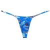 Botmois Men's G-Strings Bikini Underwear Slim Pouch Swim Thong Minimal Coverage Posing Tangas Blue Shark L view 1