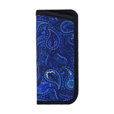 Giinly Paisley Blue Glasses Case Eyeglass Sunglass Case Soft Pouch Slim Portable Eyeglasses Sleeve