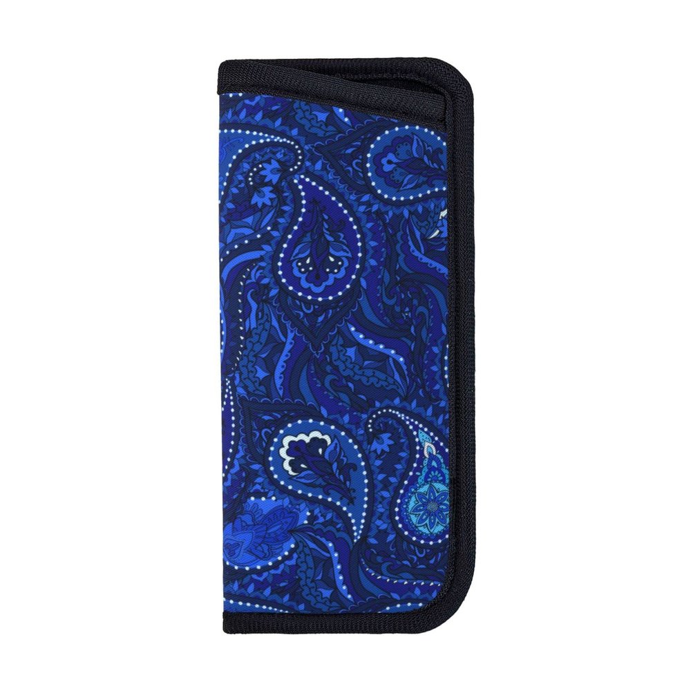 Giinly Paisley Blue Glasses Case Eyeglass Sunglass Case Soft Pouch Slim Portable Eyeglasses Sleeve