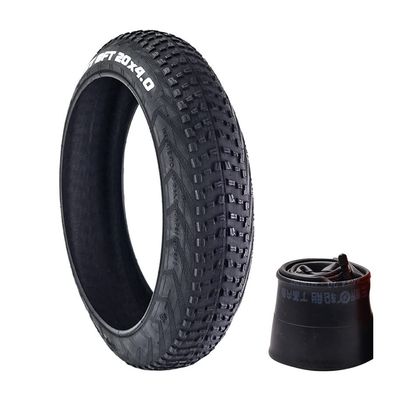 DSLED 20/26 x 4.0 inch Fat Bike Tires, Electric Snowmobile Beach MTB Bicycle Anti-Slip Tire, Outdoor Cycling Spare Accessory Valve 32mm, 30PSI(200KPA) (Size : 20x 4.0in tire+inner tube), OneColor
