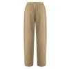 tuduoms Women's Relax Fit Linen Cropped Pants High Elastic Waist Pockets Stretch Capris Summer Beach French Terry Capri Pants view 3