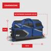 BSI Dash Triple Roller Bowling Bag with Smooth Rolling Wheels, Padded Ball Compartment, Retractable Locking Handle, & Shoe Pocket, Black/Blue/Gray view 4