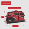 BSI Dash Triple Roller Bowling Bag with Smooth Rolling Wheels, Padded Ball Compartment, Retractable Locking Handle, & Shoe Pocket, Black/Red/Gray view 4