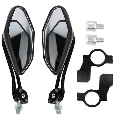 Joyzan Bike Mirrors for Handlebars, Rotated 360 Degrees Universal Adjustable Rearview Rotatable Safe Bicycle Bar End HD Wide Angle Rear View Scratch Resistant Glass Lens Cycling Road Mountain Ebike