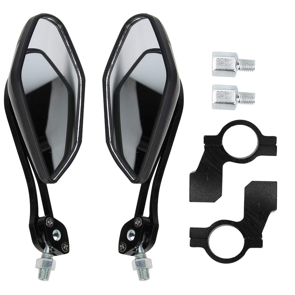 Joyzan Bike Mirrors for Handlebars, Rotated 360 Degrees Universal Adjustable Rearview Rotatable Safe Bicycle Bar End HD Wide Angle Rear View Scratch Resistant Glass Lens Cycling Road Mountain Ebike