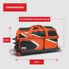 BSI Dash Triple Roller Bowling Bag with Smooth Rolling Wheels, Padded Ball Compartment, Retractable Locking Handle, & Shoe Pocket, Black/Orange/White view 4