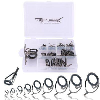 75pcs Both Feet Stainless Steel Ceramics Bait Casting Rod Guides and 10pcs Rod Tips