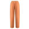 tuduoms Women's Relax Fit Linen Cropped Pants High Elastic Waist Pockets Stretch Capris Summer Beach French Terry Capri Pants view 3