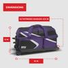 BSI Dash Triple Roller Bowling Bag with Smooth Rolling Wheels, Padded Ball Compartment, Retractable Locking Handle, & Shoe Pocket, Black/Purple/White view 4