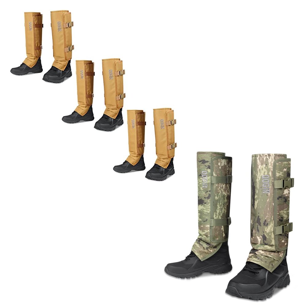QOGIR Snake Gaiters Mud and Camo, Waterproof Snake Guards, Snake Bite Protection for Lower Legs, Snake Proof Chaps Fit for Men & Women, Adjustable Size