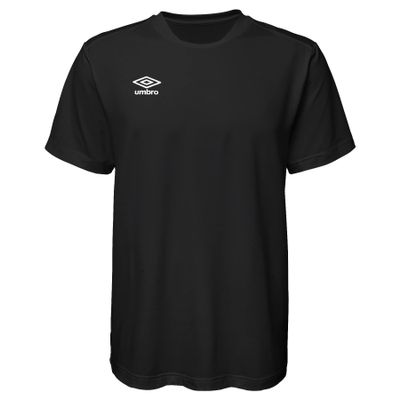 Umbro Boy's Youth (8-20) Short Sleeve Logo Tee, Black/White Medium (10-12)