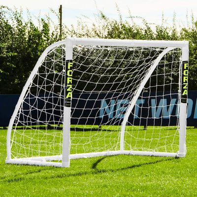 FORZA Match Soccer Goals [6 Sizes] - Ultra-Durable uPVC Weatherproof Backyard Soccer Goal | Quick & Easy Assembly  Optional Target Sheet Upgrade (Goal Only, 5ft x 4ft)