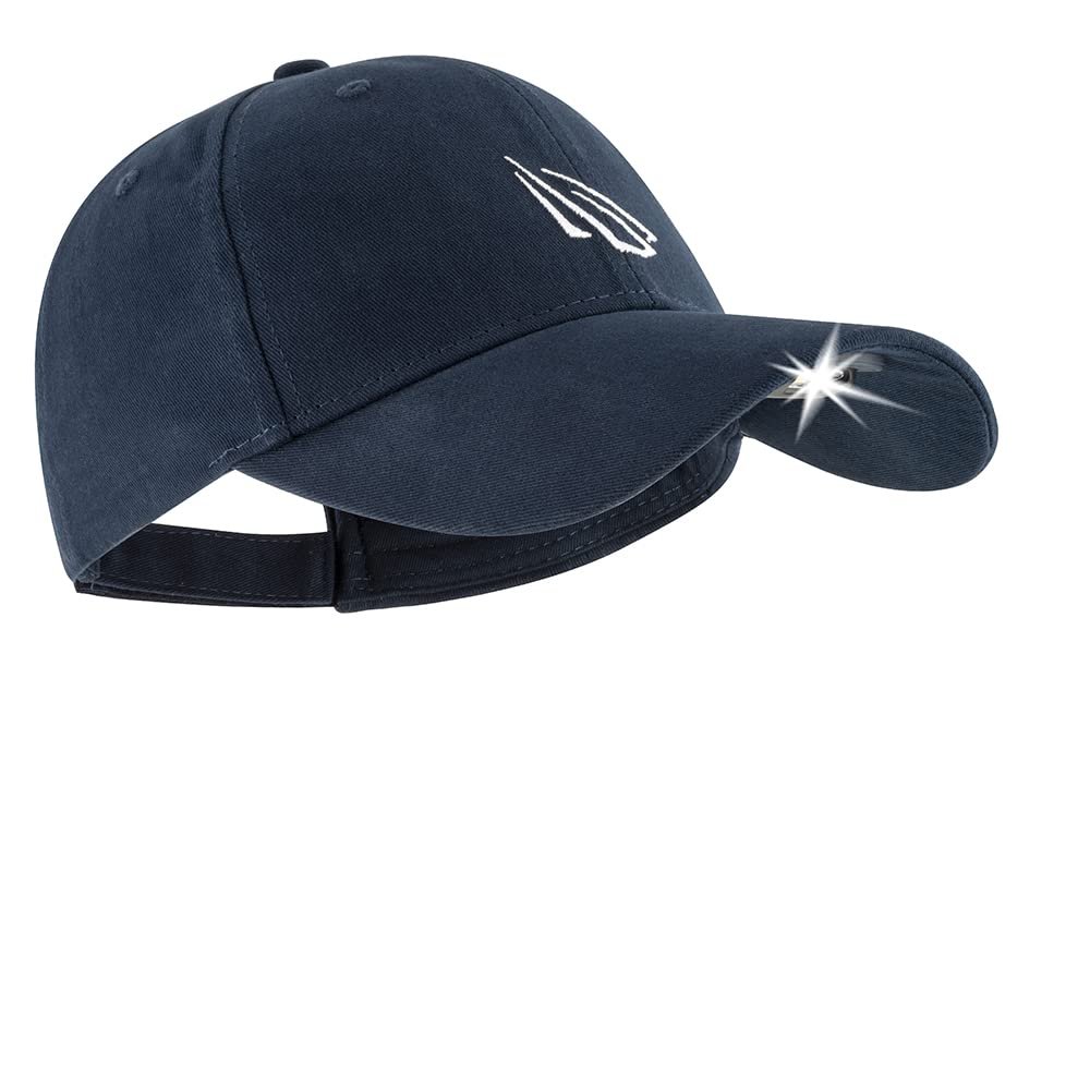 LED Hat Light - POWERCAP 3.0 USB Rechargeable Baseball Cap with Light Built in - LED Cap Visor Light with Bright Headlight and IPX4 Rating (Navy Blue) HLCR5-0524-AMZ