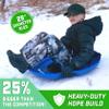 GoSports 29 Inch Heavy-Duty Winter Snow Saucer with Padded Seat and Tow Strap - Blue view 2