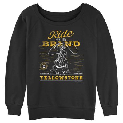 Junior's Yellowstone Dutton Ranch Cowboy Ride For The Brand Sweatshirt - Black - Medium