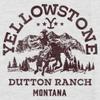 Women's Yellowstone Dutton Ranch Montana Outlines Racerback Tank Top - White Heather - Medium view 2