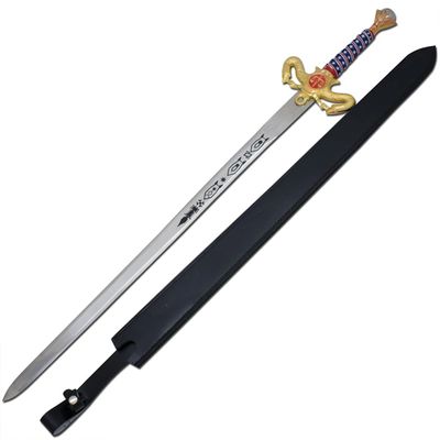 Medieval Warrior Knights Templar Long Sword with Sheath Steel Guard, Leather Wrapped Handle (Liberty)