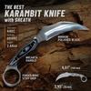 Tactical Knife with Sheath & Micarta Handle  Small Fixed Blade Knife  Pocket Folding Knife - Military Style - Tactical Knife - Good for Camping Hunting Survival Activities view 2
