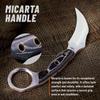 Tactical Knife with Sheath & Micarta Handle  Small Fixed Blade Knife  Pocket Folding Knife - Military Style - Tactical Knife - Good for Camping Hunting Survival Activities view 3