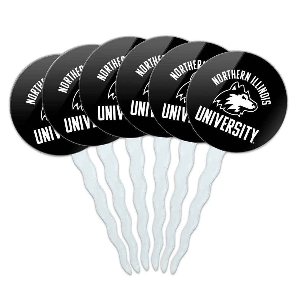 GRAPHICS & MORE Northern Illinois University Huskies Cupcake Picks Toppers Decoration Set of 6