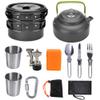 LUYANhapy9 Outdoor Boiler Head teapot with Cup Combination Portable Camping Cooker Stove Equipment Black view 1